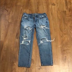 American Eagle crop ripped jeans